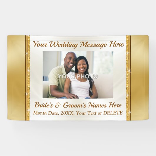 Aangepaste, weduwenbanners met foto's en tekst spandoek (Horizontaal)