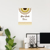 Aangepaste weduwschap Gold Lotus Flower Poster (Thuiskantoor)