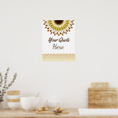 Aangepaste weduwschap Gold Lotus Flower Poster (Keuken)