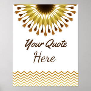 Aangepaste weduwschap Gold Lotus Flower Poster