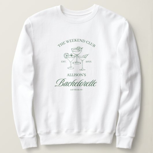 Aangepaste 'Weekend Club' Trouw Bruidsmeisjes Trui (Design voorkant)