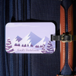 Aangepaste weekendtas 'Winter Mountain Bachelorett Bagagelabel