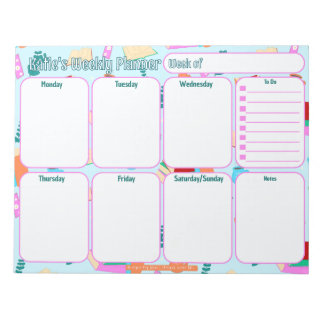 Aangepaste weekplanner | Gezellig boek liefhebbers Notitieblok