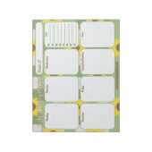 Aangepaste weekplanner | Zonnebloem geplakt patroo Notitieblok (Linkerzijde)