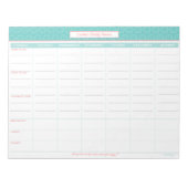 Aangepaste weekplanning notitieblok (Voorkant)