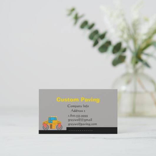 Aangepaste wegenbouw visitekaartje (Staand voorkant)
