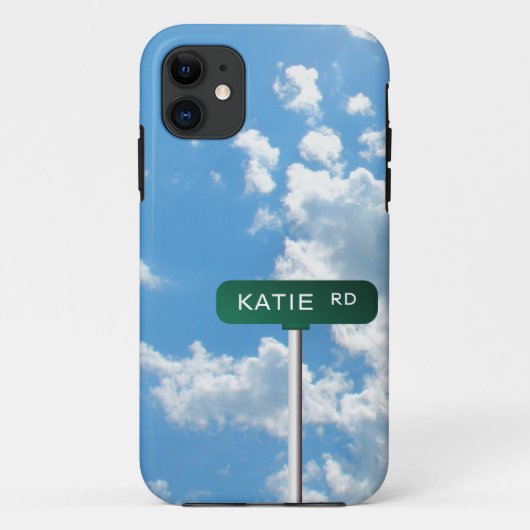 Aangepaste wegnaam Street Sign on Blue Sky Case-Mate iPhone Case (Achterkant)