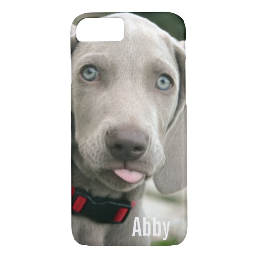 Aangepaste Weimaraner Dog Foto en Dog Name Case-Mate iPhone Case (Achterkant)