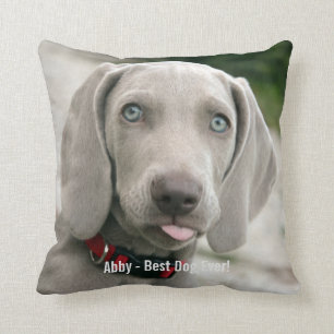 Aangepaste Weimaraner Dog Foto en Dog Name Kussen