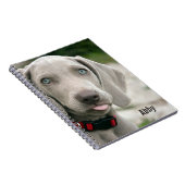 Aangepaste Weimaraner Dog Foto en Dog Name Notitieboek (Rechterzijde)