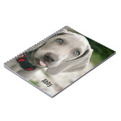 Aangepaste Weimaraner Dog Foto en Dog Name Notitieboek (Linkerzijde)