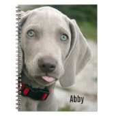 Aangepaste Weimaraner Dog Foto en Dog Name Notitieboek (Voorkant)