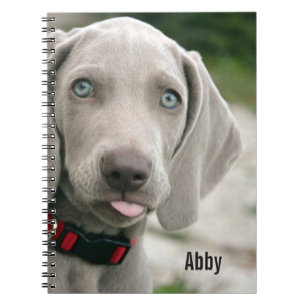 Aangepaste Weimaraner Dog Foto en Dog Name Notitieboek