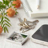 Aangepaste Weimaraner Dog Foto en Dog Name Sleutelhanger (Zijkant)