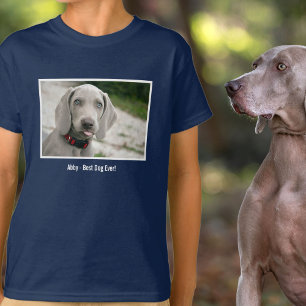 Aangepaste Weimaraner Dog Foto en Dog Name T-shirt