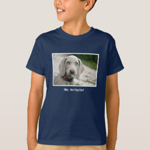 Aangepaste Weimaraner Dog Foto en Dog Name T-shirt