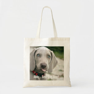 Aangepaste Weimaraner Dog Foto en Dog Name Tote Bag