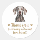 Aangepaste Weimaraner Hond Huwelijksgunst Stickers (Voorkant)