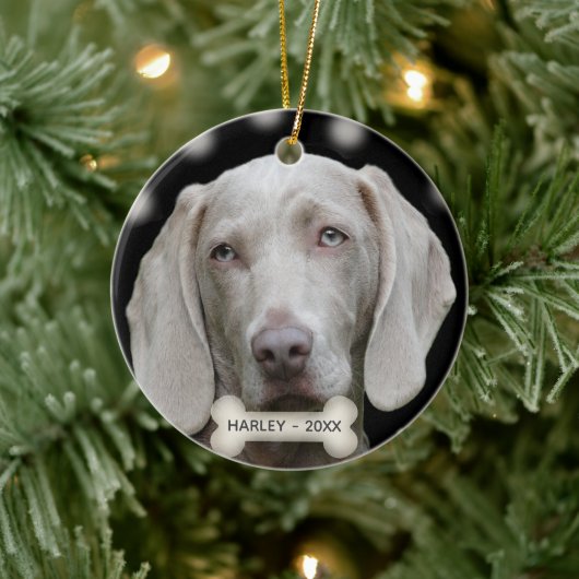 Aangepaste Weimaraner-hondsfoto Keramisch Ornament (Boom)