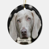 Aangepaste Weimaraner-hondsfoto Keramisch Ornament (Links)