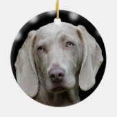 Aangepaste Weimaraner-hondsfoto Keramisch Ornament (Achterkant)