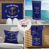 Aangepaste Welkom Aan Boord Bootnaam Navy Blauw Go Deurmat