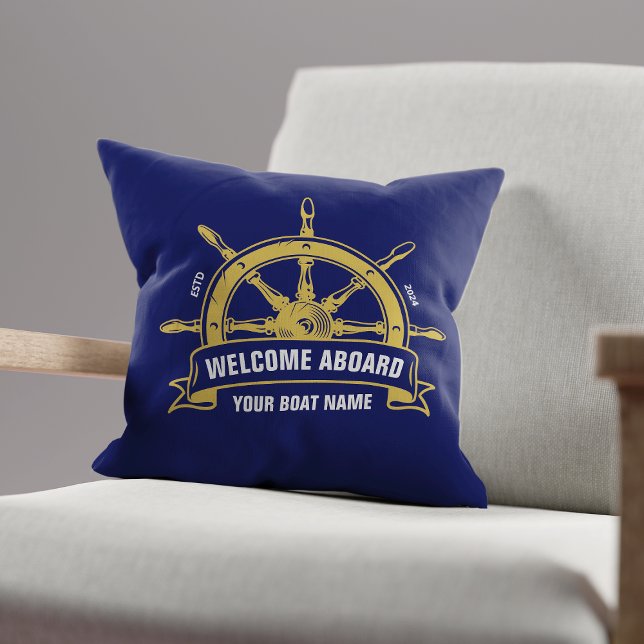 Aangepaste Welkom Aan Boord Nautilus Scheepswiel B Kussen (Creator heeft geüpload)