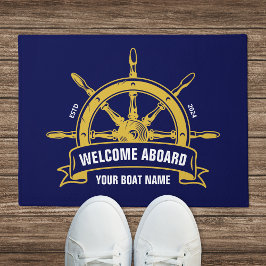 Aangepaste Welkom Aan Boord Nautilus Wiel Blauw Go Deurmat