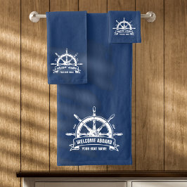 Aangepaste Welkom aan boord van nautisch schip Whe Bad Handdoek