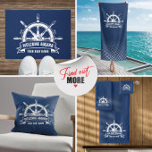 Aangepaste Welkom Aboard Nautilus Scheepswiel Blau Bad Handdoek