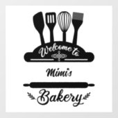 Aangepaste Welkom bij de Bakkerij Raamsticker (Vel)