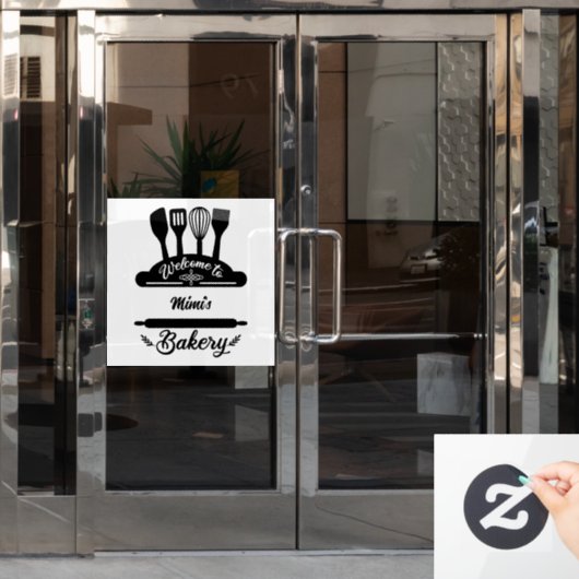 Aangepaste Welkom bij de Bakkerij Raamsticker (Kantoordeur)