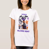 Aangepaste Welkom Home Hond Graphic T-shirt (Voorkant)