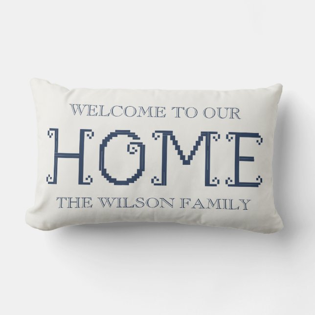 Aangepaste "Welkom in ons huis" met familienaam Kussen (Voorkant)