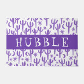 Aangepaste WELKOM Nachtwoestijn Saguaro Cactus Deurmat (Voorkant)