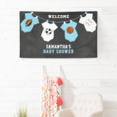 Aangepaste Welkom Sport Thema JONGEN Baby shower Spandoek (Insitu)