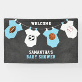 Aangepaste Welkom Sport Thema JONGEN Baby shower Spandoek (Horizontaal)