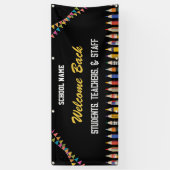 aangepaste welkom terug naar school 2025 spandoek (Verticaal)