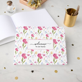 Aangepaste WELKOM THUIS Bloemige Wilde Bloem Gastenboek