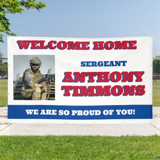 Aangepaste Welkom Thuis Militaire Banner | Inzet (Buitenkant)