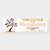 Aangepaste welkomstgezinshereniging Moderne Oranje Spandoek (Horizontaal)