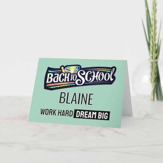 Aangepaste welkomstkaart terug naar school bedankkaart (Voorkant)