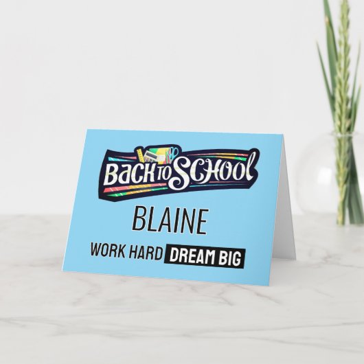 Aangepaste welkomstkaart terug naar school bedankkaart (Voorkant)