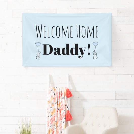 Aangepaste welkomststartpagina blauw geluid aangep spandoek (Insitu)