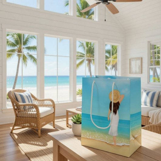 Aangepaste welkomsttas voor strandhuis medium cadeauzakje
