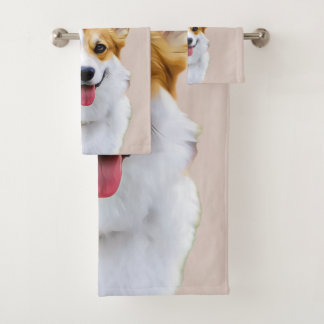 Aangepaste Welsh Corgi Dog gepersonaliseerde teken Bad Handdoek