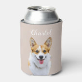 Aangepaste Welsh Corgi Dog gepersonaliseerde teken Blikjeskoeler (Blikje Voorkant)