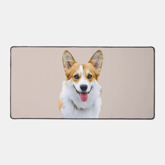 Aangepaste Welsh Corgi Dog gepersonaliseerde teken Bureaumat (Voorkant)