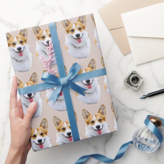Aangepaste Welsh Corgi Dog gepersonaliseerde teken Cadeaupapier (Geschenken)