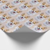 Aangepaste Welsh Corgi Dog gepersonaliseerde teken Cadeaupapier (Hoek)